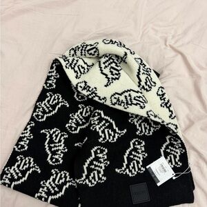 Coach REXY 🦖 Black and White Patterned Scarf NWT